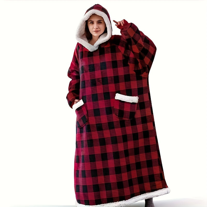 1pc Super Soft Hoodie Wearable Blanket for Adults with Big Pocket - Perfect for Christmas Parties and Cozy Nights In Lootquake LLC