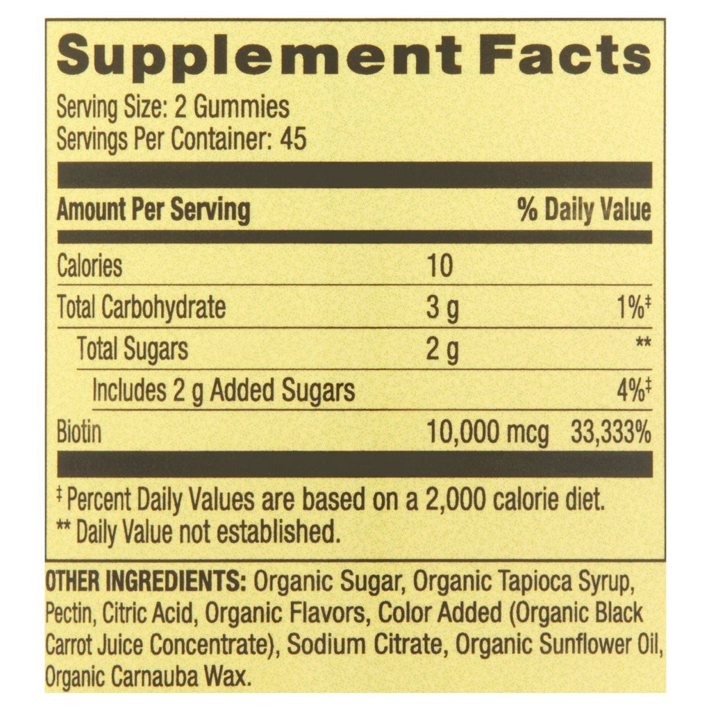 Spring Valley Biotin 10; 000 mcg Vegetarian Gummy Supplement; 90 Count EasyOptionXY LLC
