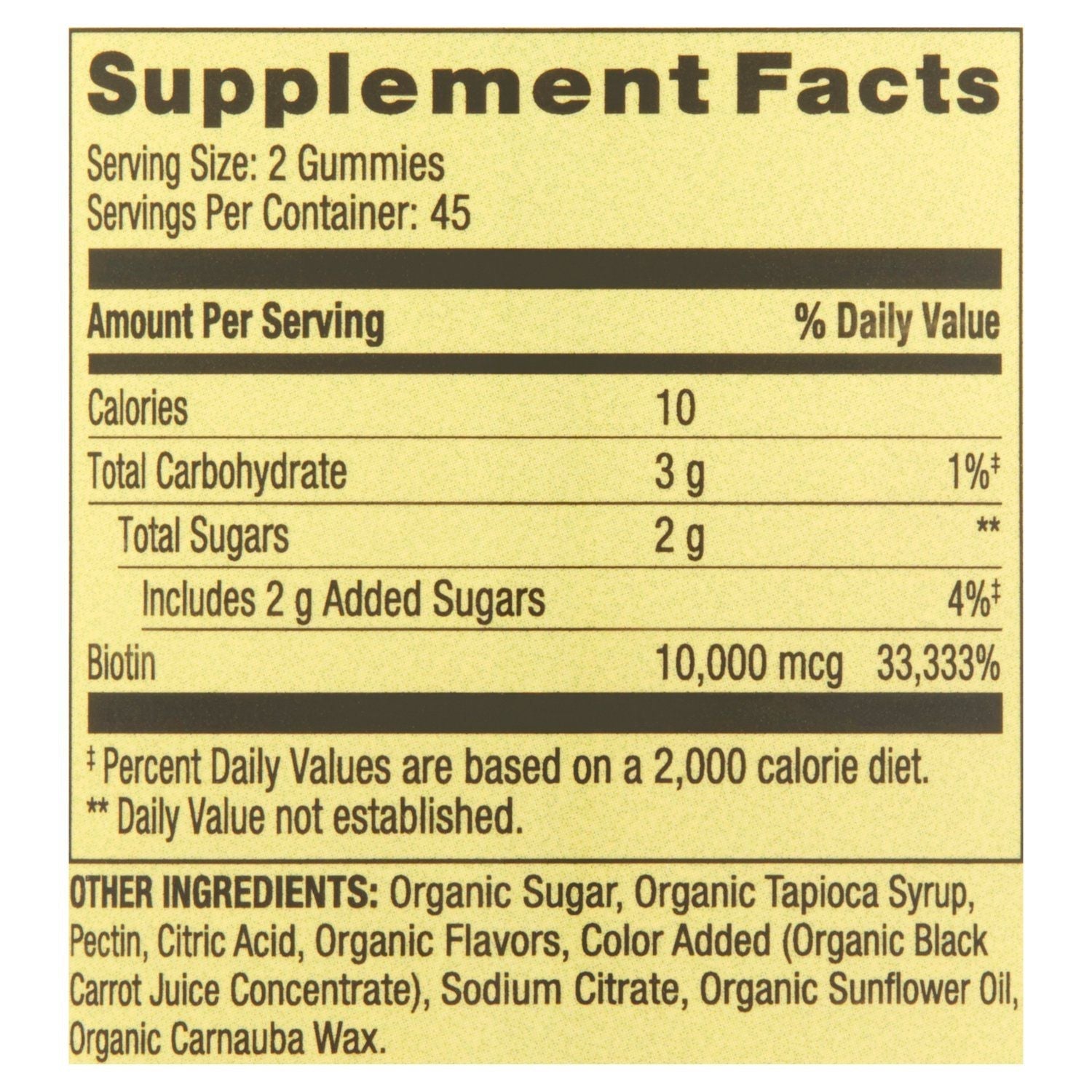 Spring Valley Biotin 10; 000 mcg Vegetarian Gummy Supplement; 90 Count EasyOptionXY LLC