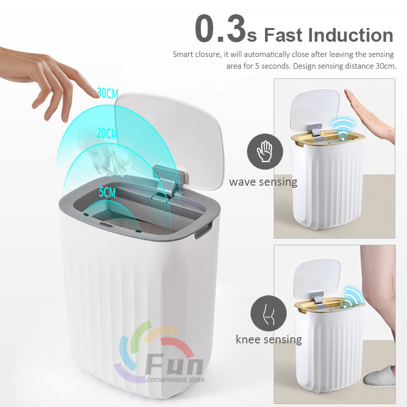 Smart Trash Can With Lid For Bedroom And Living Room Kitchen Storage Box Trash Can Induction Small Car Box Automatic Smart Dustbin Smart Trash Bin Pi-Mart