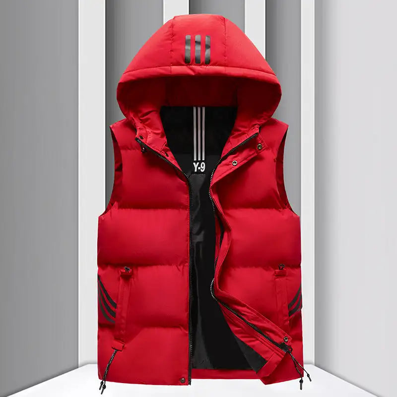 Men's Coat Hooded Thickened Warm Waistcoat Cotton Vest