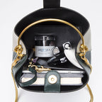 Women bucket bag contrast tone crossbody satchel purse SHOMICOBOUTIQUE