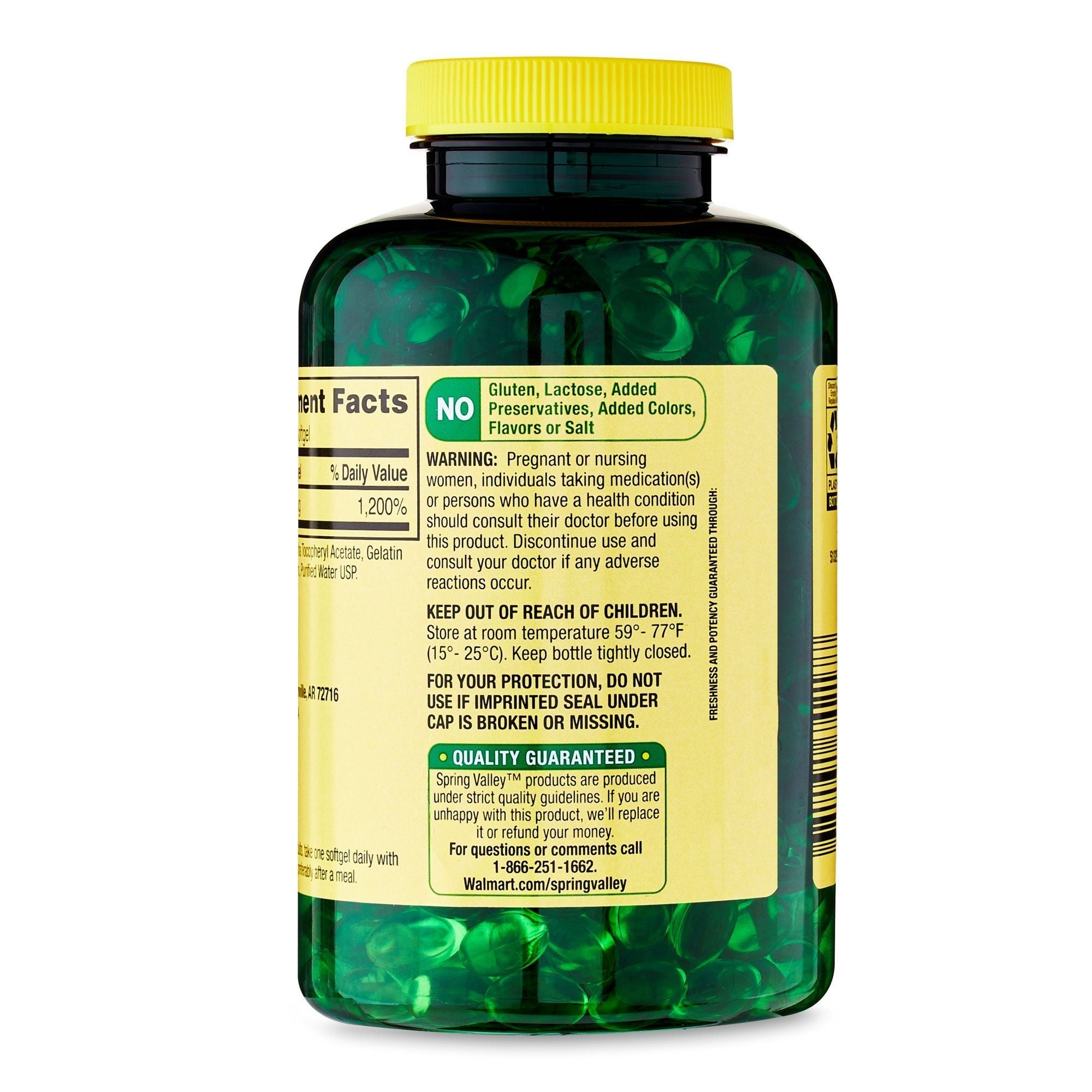 Spring Valley Vitamin E Dietary Supplement; 180 mg; 500 Count EasyOptionXY LLC