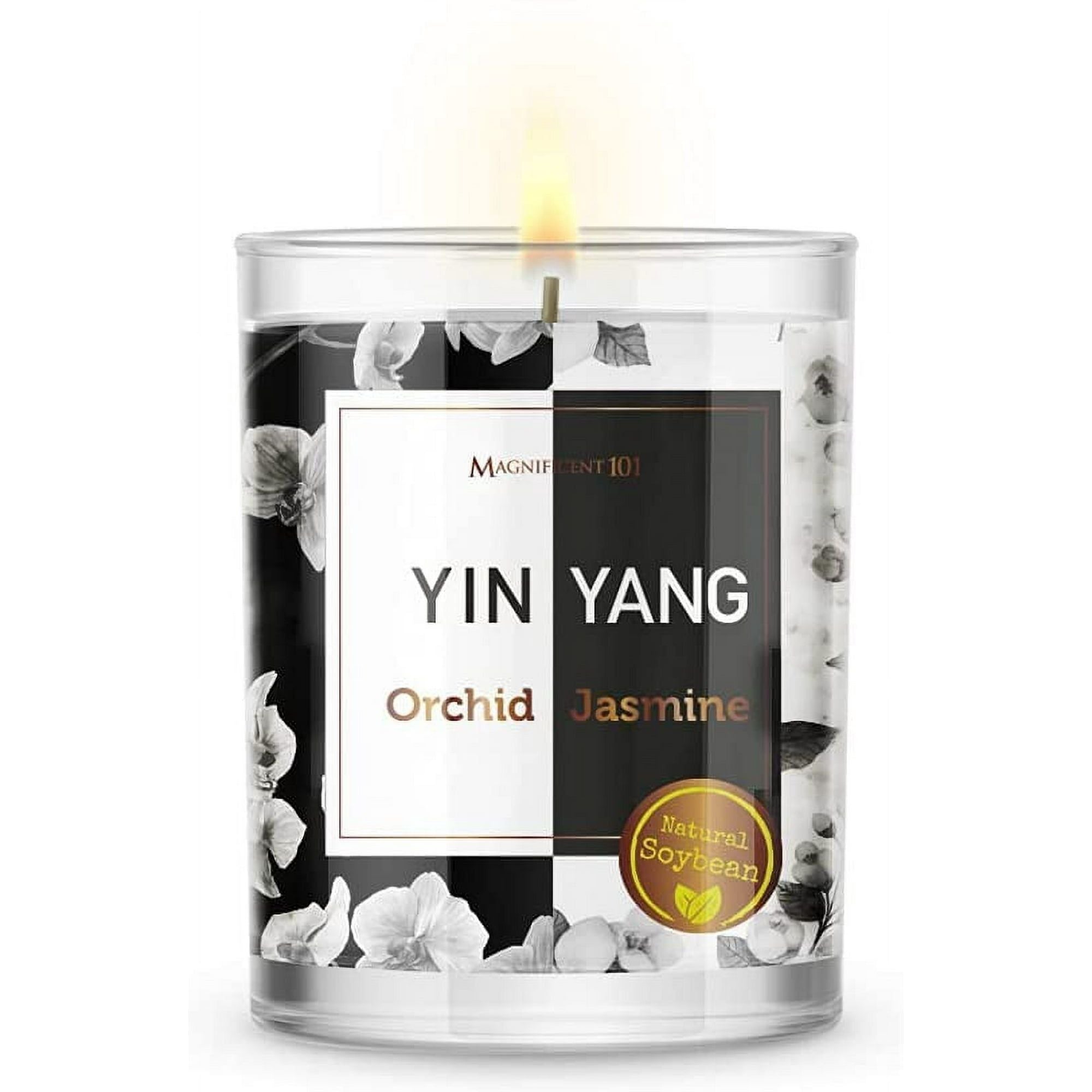 Magnificent 101 Set of 3 Long-Lasting Yin Yang Aromatherapy Candles10.5 Oz - 42-Hour Burn 100% Soy Wax, Herbs Ideal for Meditation, House Energy Cleansing & Manifestation EasyOptionXY LLC