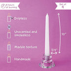Candwax 10 inch Taper Candles Set of 4 - Dripless Taper Candles and Unscented Candlesticks - Perfect as Dinner Candles and Household Candles - White Candles