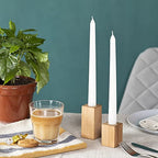 Candwax 10 inch Taper Candles Set of 4 - Dripless Taper Candles and Unscented Candlesticks - Perfect as Dinner Candles and Household Candles - White Candles