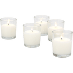 Stonebriar Unscented 1-Wick Filled Glass Votive Candles 24 Pack, White EasyOptionXY LLC