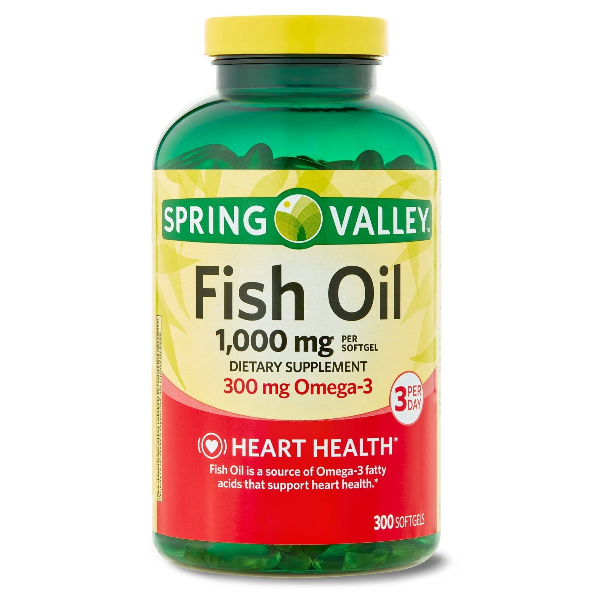 Spring Valley Omega-3 Fish Oil Soft Gels; 1000 mg; 300 Count EasyOptionXY LLC