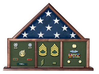 Flag and Medal Display Case, Shadow Box, Combination Flag/Medal The Military Gift Store