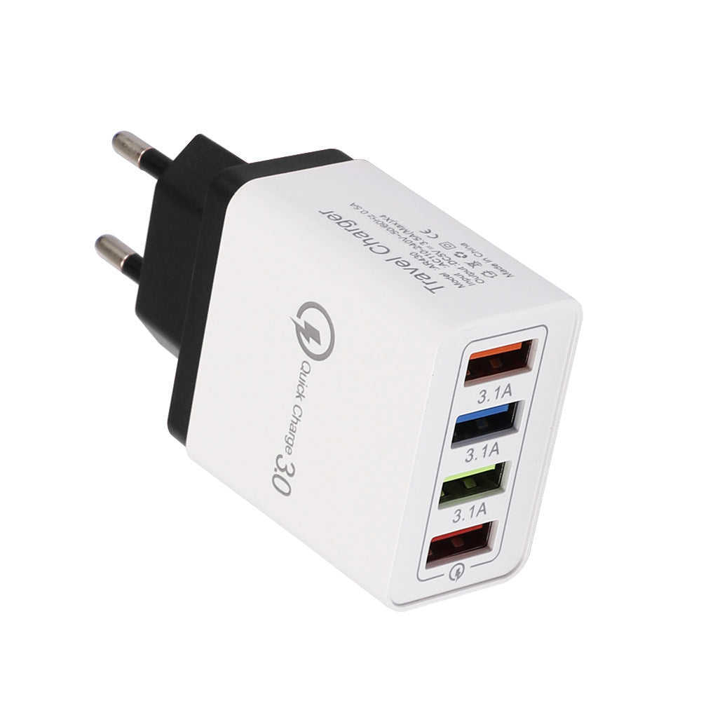 USB Charger Quick Charge 3.0 4 Phone Adapter For Tablet Portable Wall Mobile Charger Fast Charger Pi-Mart