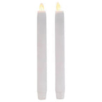 Ganz Remote Ready, Blow-Out Feature White 1 x 8.5 Resin LED Taper Candles, Set of 2