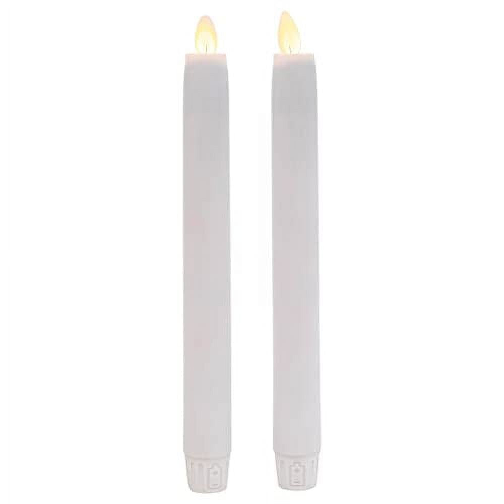 Ganz Remote Ready, Blow-Out Feature White 1 x 8.5 Resin LED Taper Candles, Set of 2