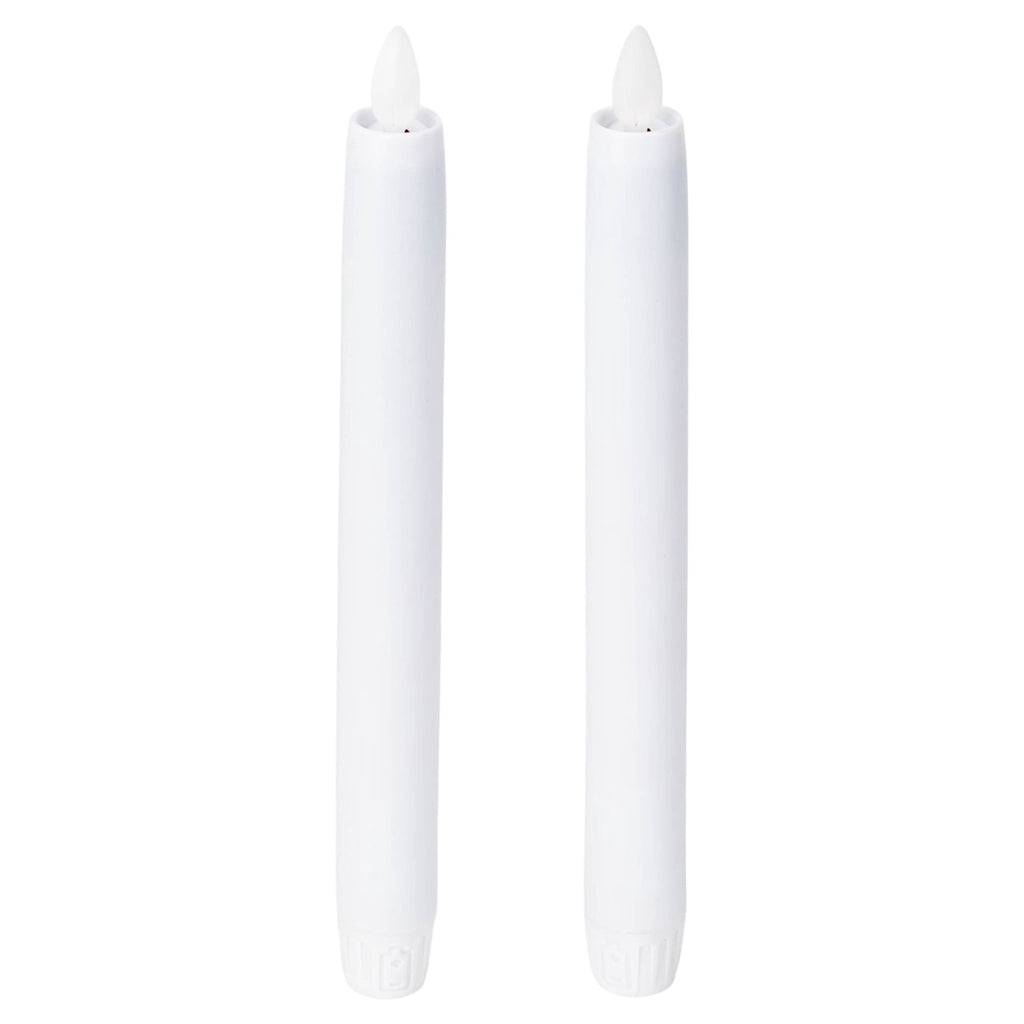 Ganz Remote Ready, Blow-Out Feature White 1 x 8.5 Resin LED Taper Candles, Set of 2