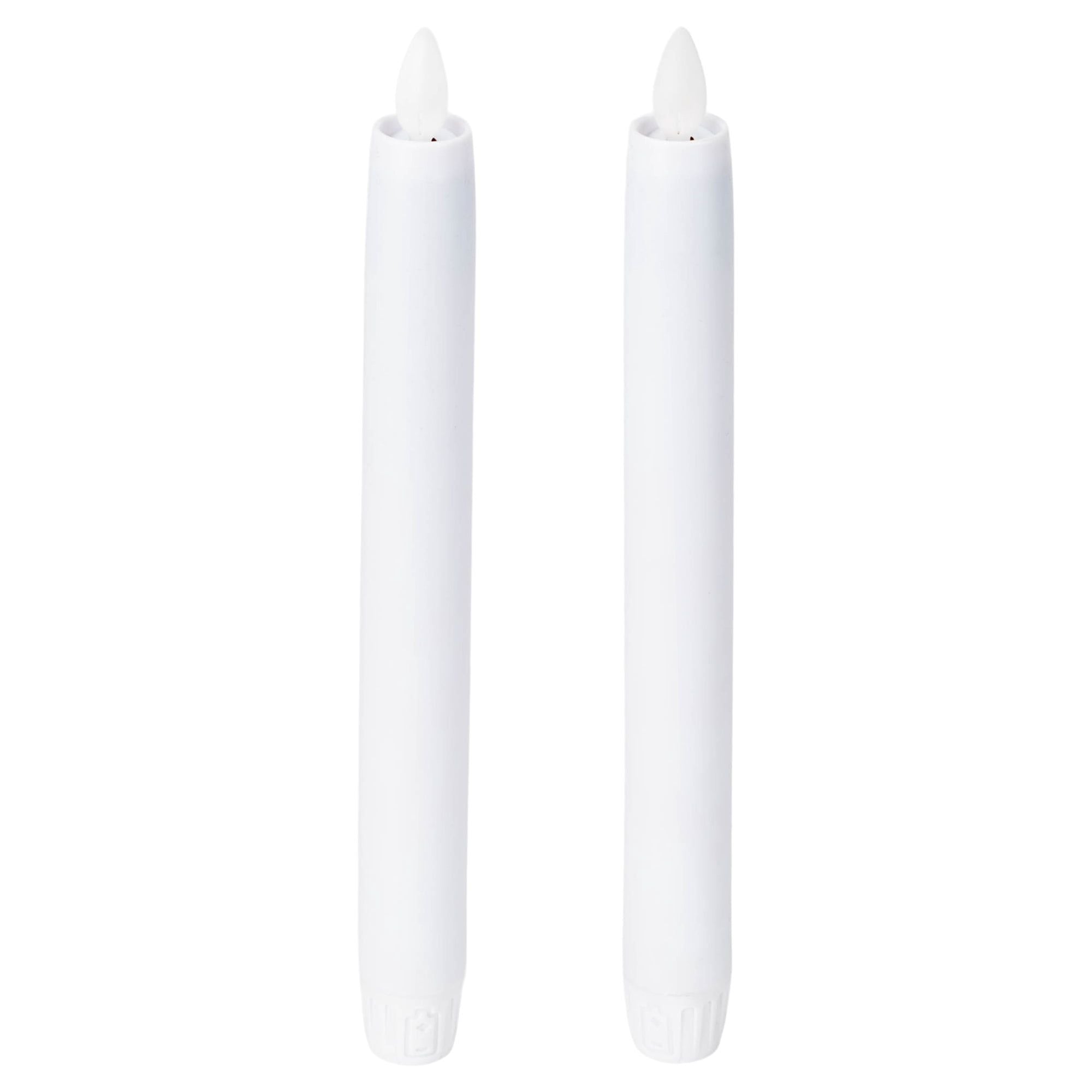 Ganz Remote Ready, Blow-Out Feature White 1 x 8.5 Resin LED Taper Candles, Set of 2