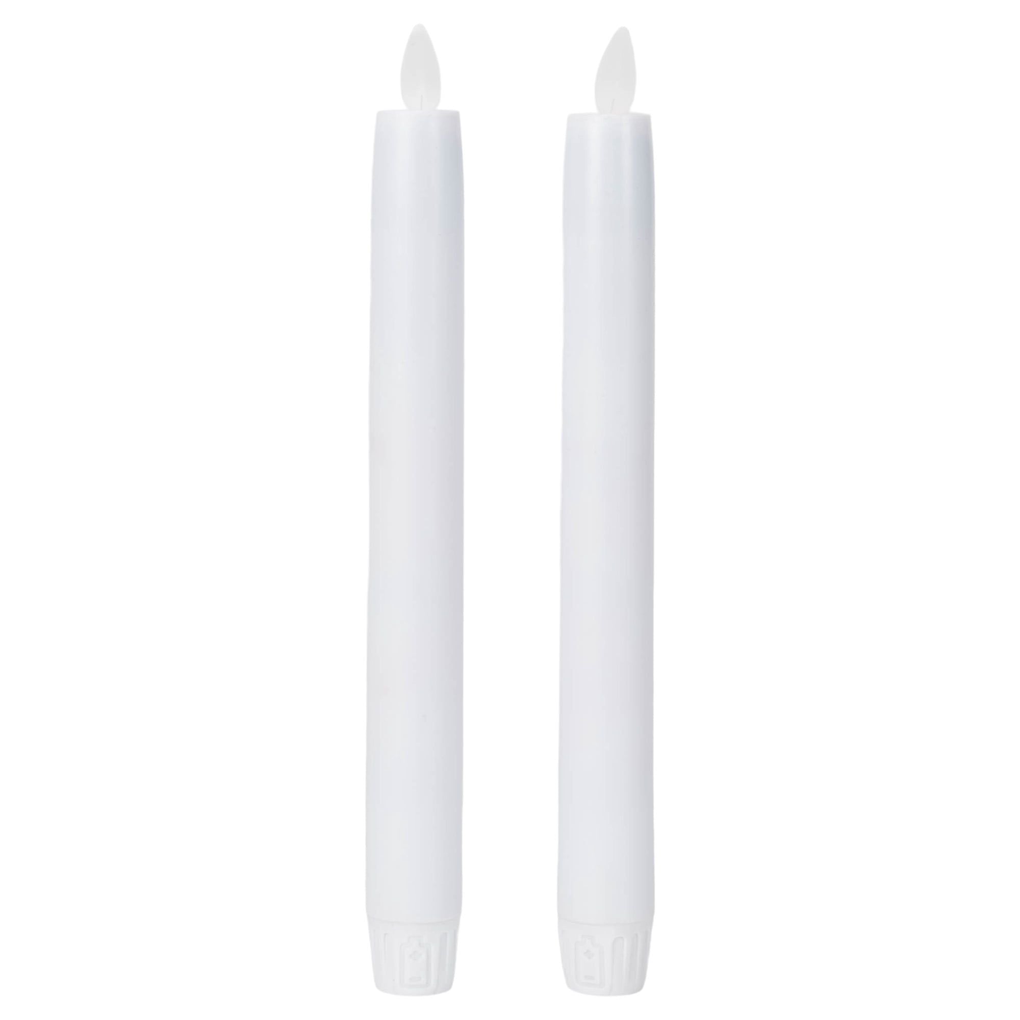 Ganz Remote Ready, Blow-Out Feature White 1 x 8.5 Resin LED Taper Candles, Set of 2