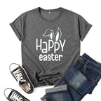 Women's Bunny Happy Easter Print Top Pi-Mart
