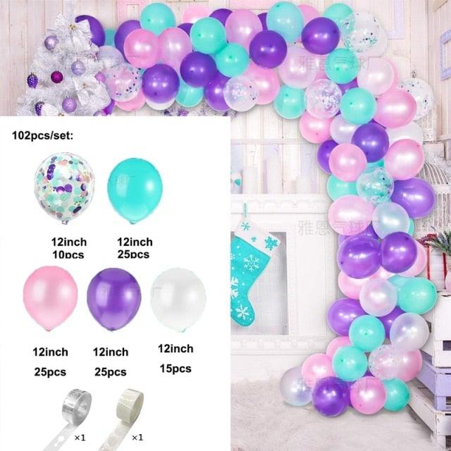 132Pcs/set Mermaid Balloon Arch Kit Mermaid Tail Balloons Mermaid Party Decoration Balloons For Party Girl Birthday Party Modern Decoration Stevvex