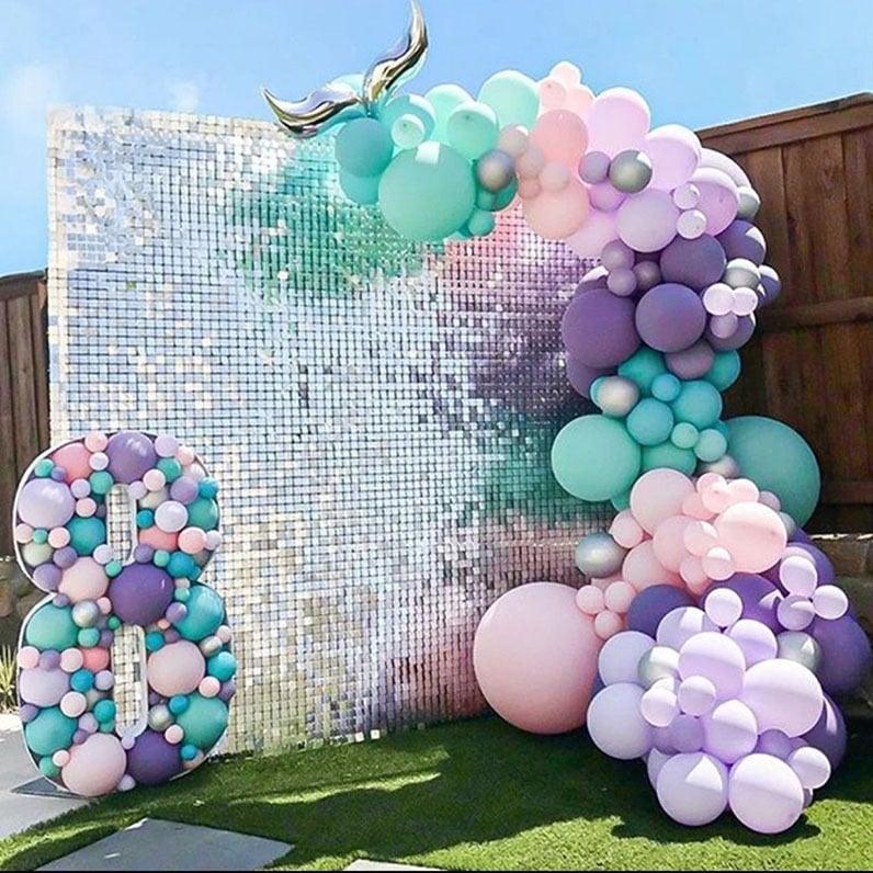 132Pcs/set Mermaid Balloon Arch Kit Mermaid Tail Balloons Mermaid Party Decoration Balloons For Party Girl Birthday Party Modern Decoration Stevvex
