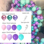 132Pcs/set Mermaid Balloon Arch Kit Mermaid Tail Balloons Mermaid Party Decoration Balloons For Party Girl Birthday Party Modern Decoration Stevvex