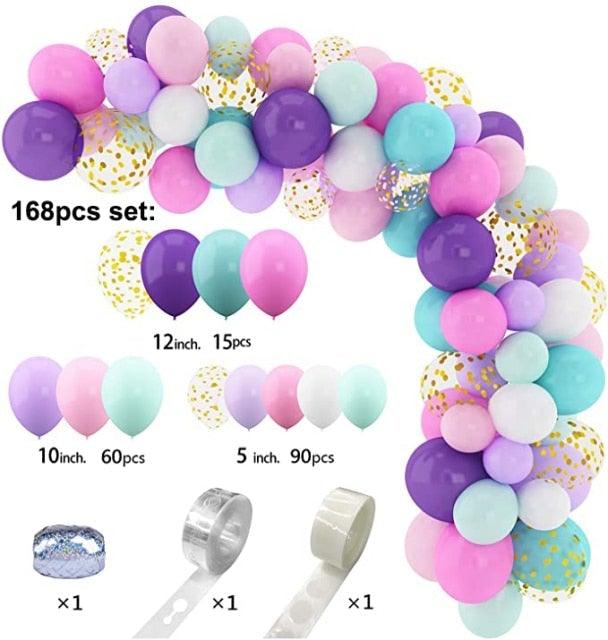 132Pcs/set Mermaid Balloon Arch Kit Mermaid Tail Balloons Mermaid Party Decoration Balloons For Party Girl Birthday Party Modern Decoration Stevvex