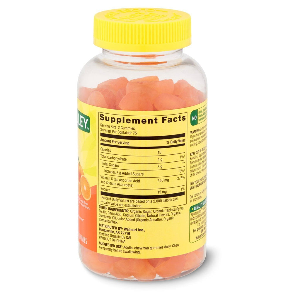 Spring Valley Vegetarian Vitamin C Gummies; 250 mg; 150 Count EasyOptionXY LLC