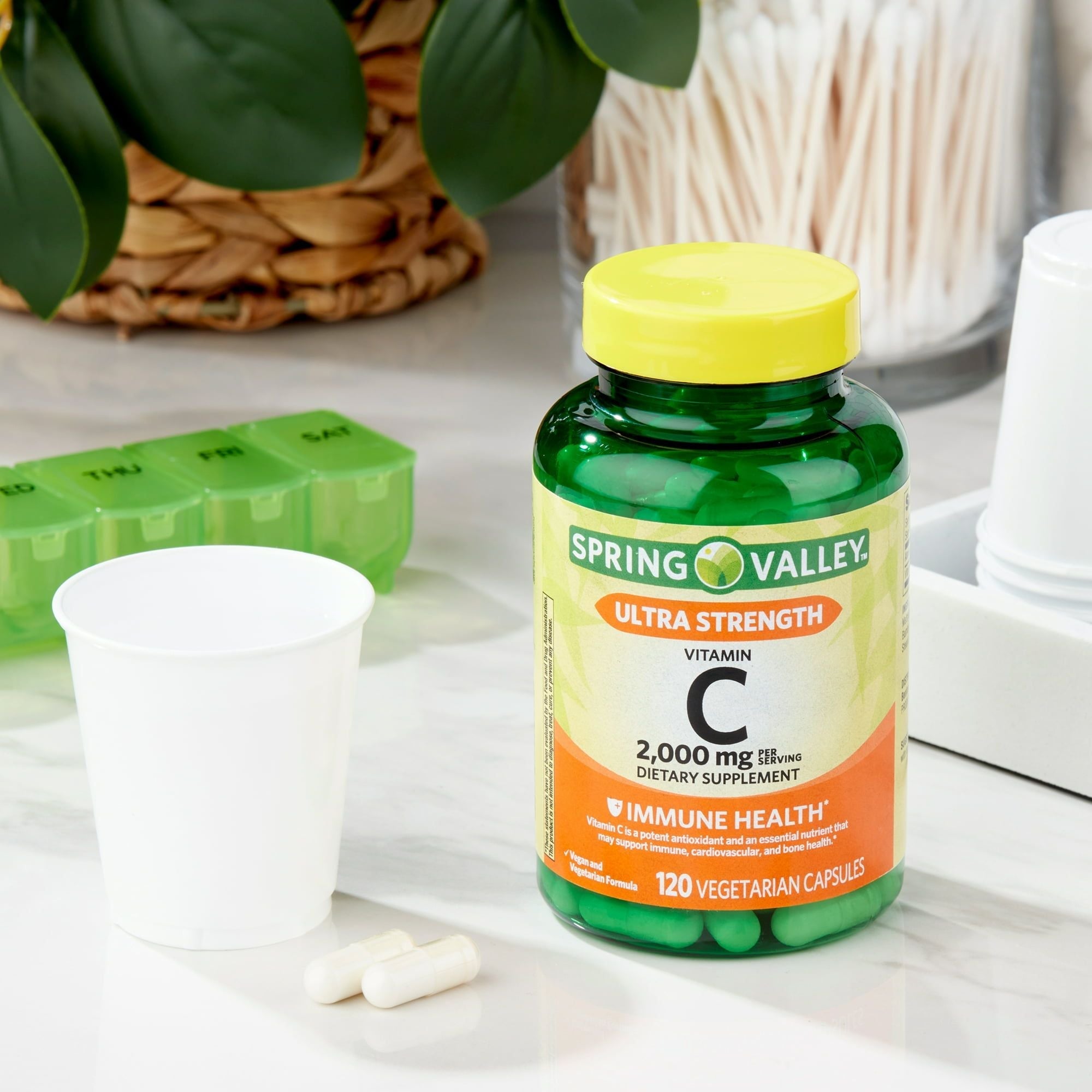 Spring Valley Ultra Strength Vitamin C Capsules Dietary Supplement; 2000 mg; 120 Count EasyOptionXY LLC