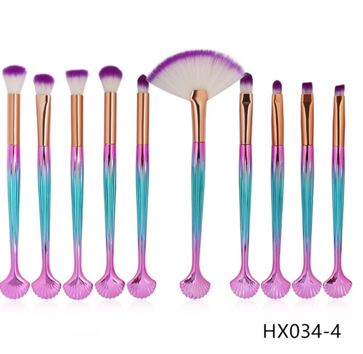 The Shell Makeup Brush Set - Purple bristles Pi-Mart
