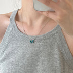 S925 Sliver Color-changed Butterfly Necklace Fashion Novelty Jewelry Pi-Mart