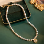 Baroque Natural Pearl Necklace Women's Opal Starlight Pendant Pi-Mart