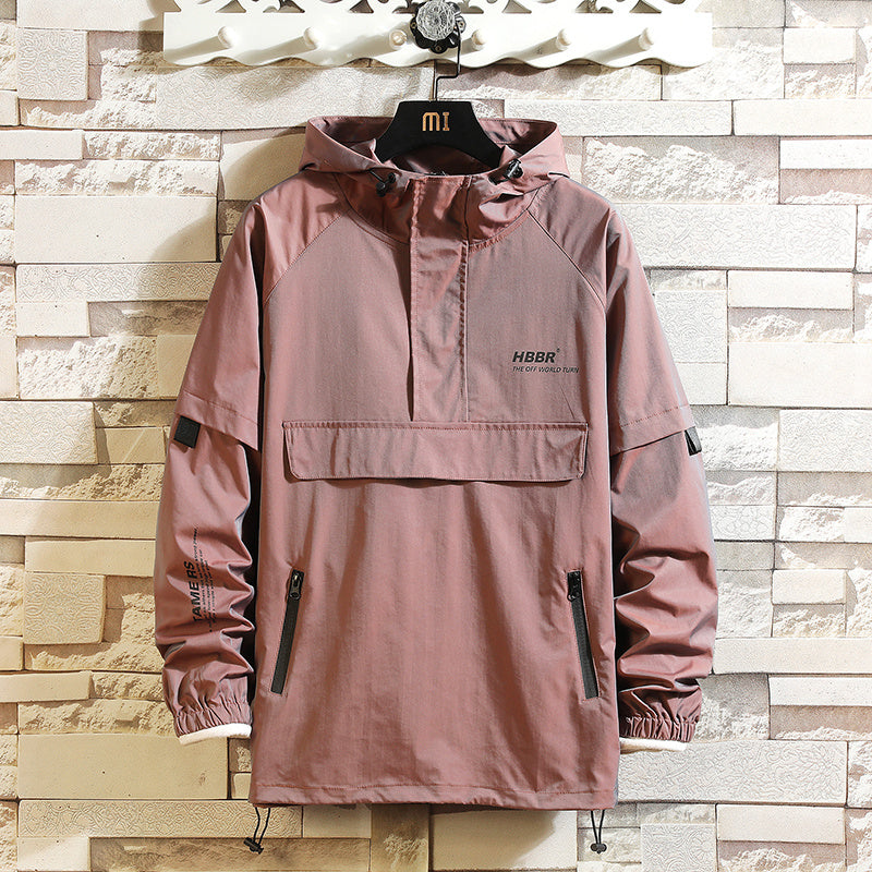 Fake Two Reflective Hoodie Jackets For Men Pi-Mart