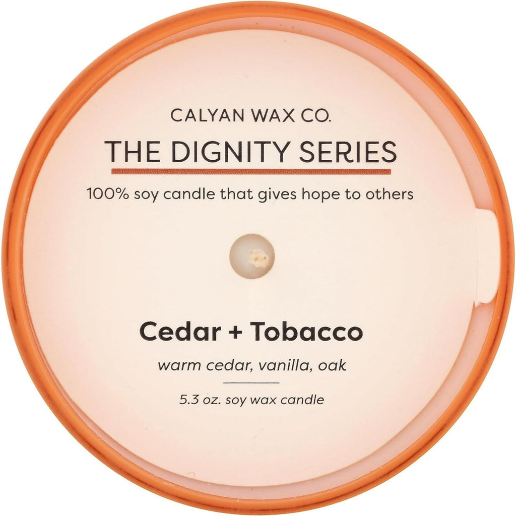 Calyan Wax Co. Brown Cedar Tobacco Glass Tumbler Candle, 5.3 OZ