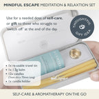 Scentered Aromatherapy Balm & Meditation Candle Set - Mindful Escape Relaxation - x12 Beeswax Candles with Brass Holder & x1 Essential Oil Blend Balm