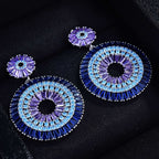 Heavy Industry Disc Color Exaggerated Temperament Earrings Pi-Mart