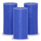 CANDWAX 3x3 Pillar Candle Set of 3 - Decorative Candles Unscented and No Drip Candles - Ideal as Wedding Candles or Large Candles for Home Interior - Light Blue Candles Pillar 3x3 Baby Blu