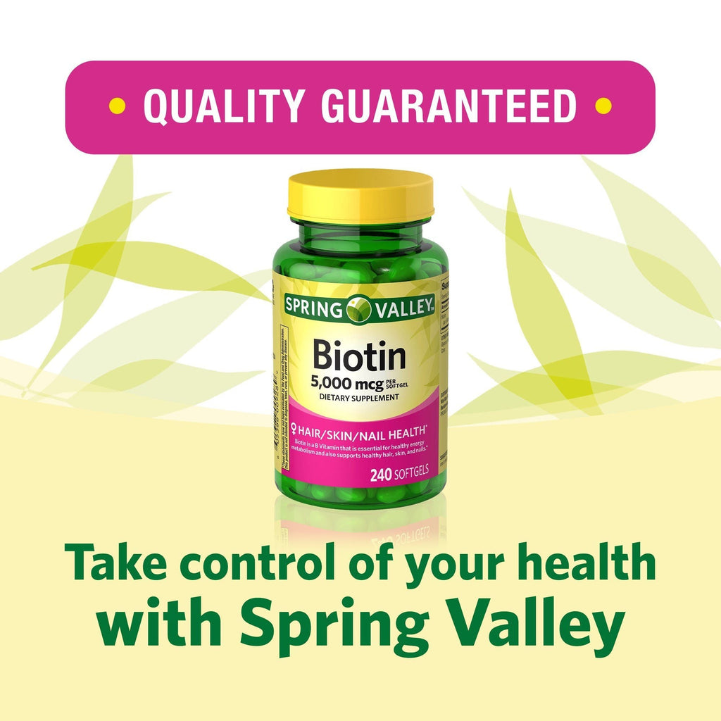 Spring Valley Biotin Dietary Supplement; 5000 mcg; 240 Count EasyOptionXY LLC