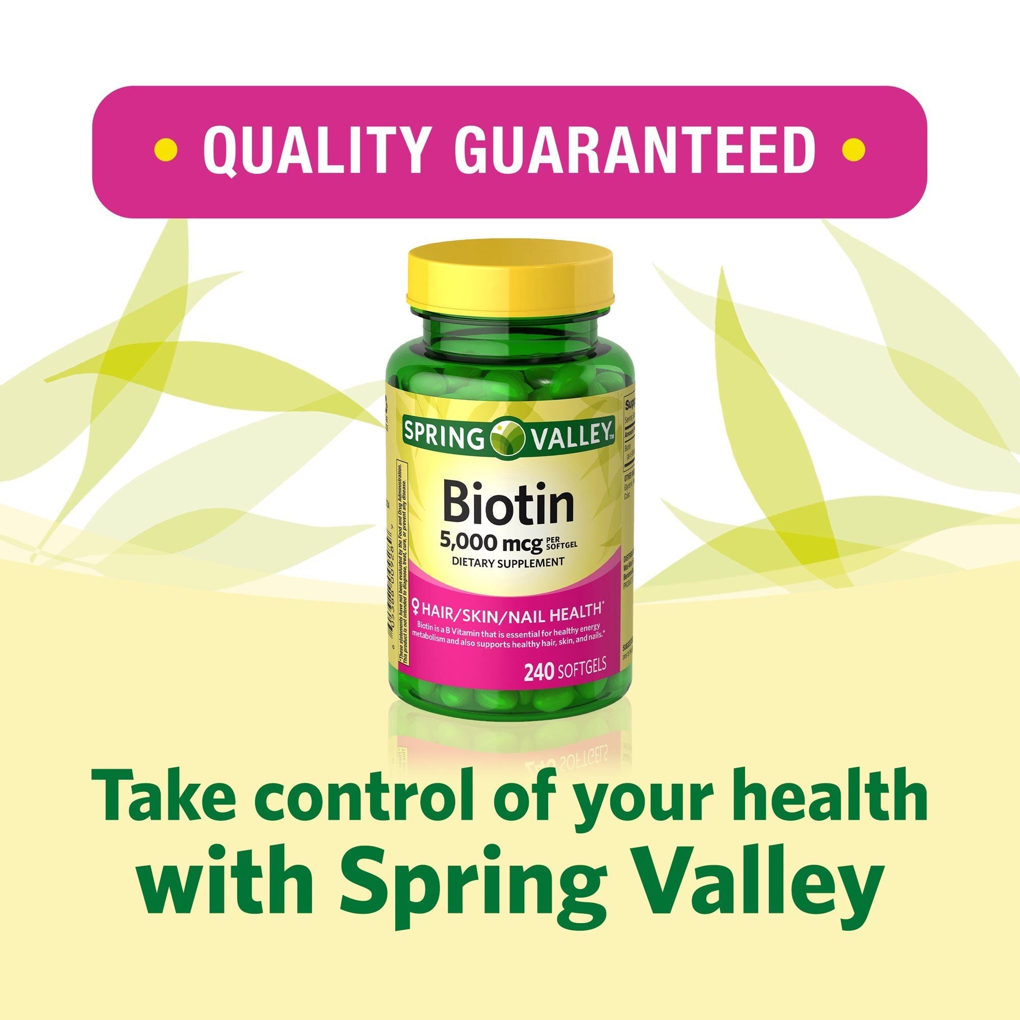 Spring Valley Biotin Dietary Supplement; 5000 mcg; 240 Count EasyOptionXY LLC