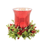 Ganz Kissing Krystals Candle Holder - One Candle Holder 6 Inch, Plastic - Use Battery Candles Holly KK19
