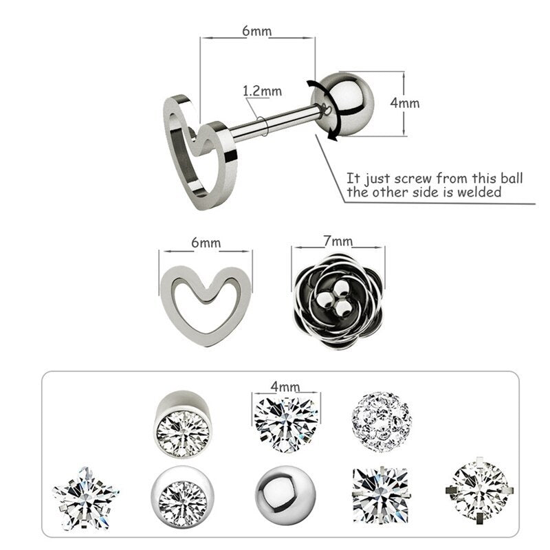 Exquisite zircon earring set Pi-Mart
