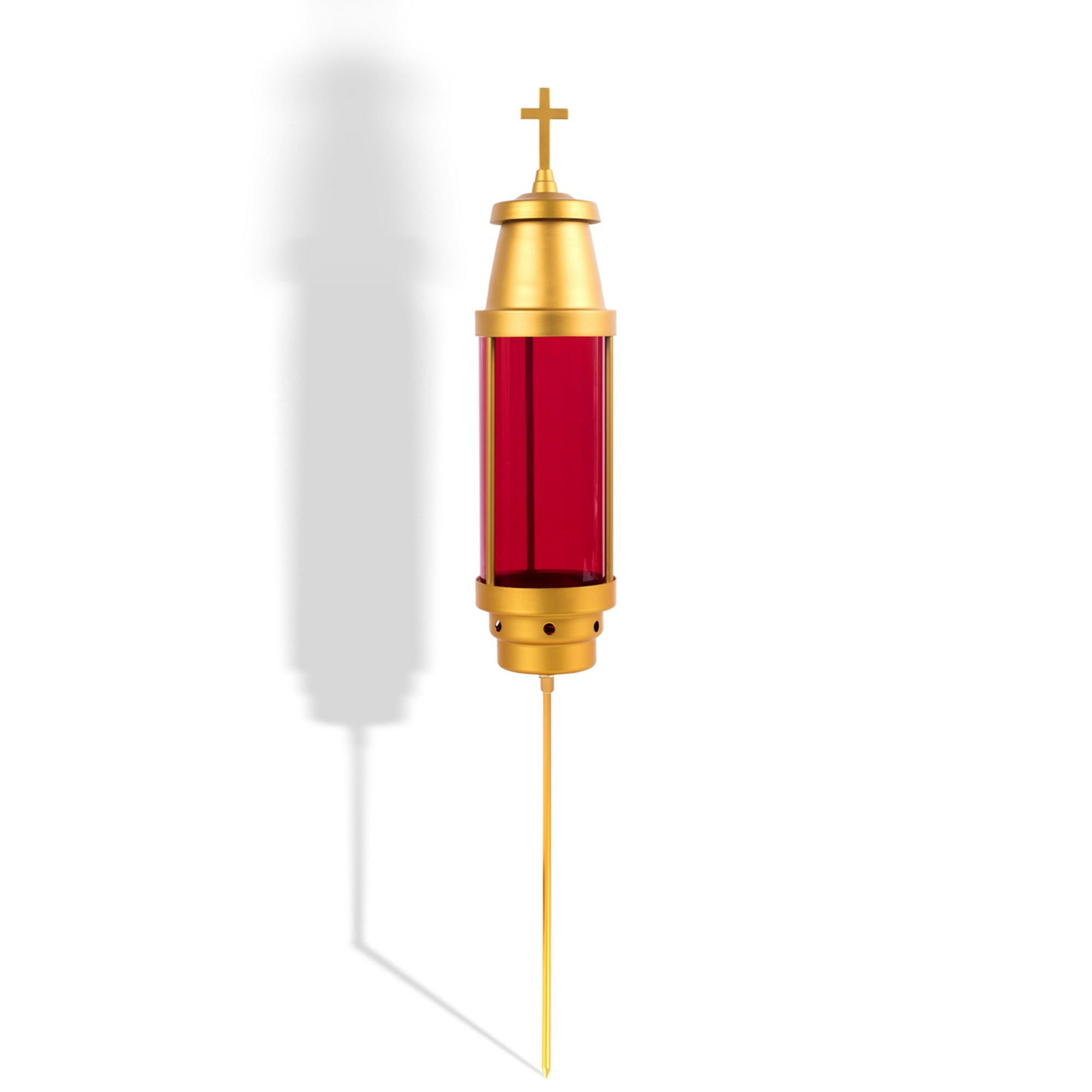 Latin Cross Cemetery Light,Grave candle,Cemetery candle,Cemetery decorations for grave,Grave decorations for cemetery,Cemetery Light Candle Holder, Mausoleum Candle Holder with Base