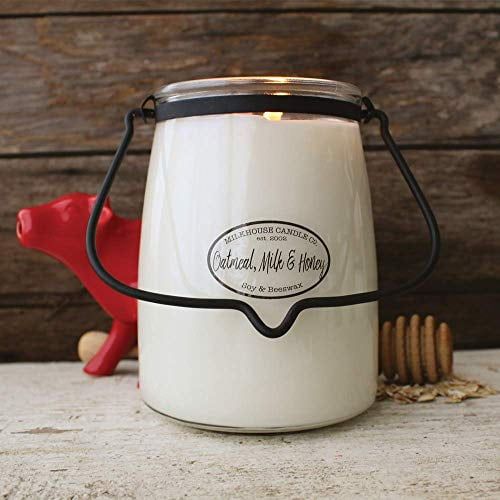 Milkhouse Candle Creamery, Oatmeal/Milk/Honey, Butter Jar Scented Soy Candle, 22oz - SJB-DIAMOND ELITES