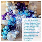 134Pcs Blue Silver Purple Themed Purple Birthday Balloon Garland Arch Kit For Baby Shower Wedding Engagement Decorations Girl Party Birthday Ballon Wedding Decoration Stevvex