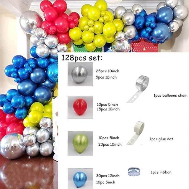 134Pcs Blue Silver Purple Themed Purple Birthday Balloon Garland Arch Kit For Baby Shower Wedding Engagement Decorations Girl Party Birthday Ballon Wedding Decoration Stevvex