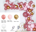 135 pcs Rosewood Blush Pink And Gold Balloons For Girls Garden Tea Party Birthday Wedding Balloon Baby Shower Party Birthday Ballons Girl Party Decoration Stevvex