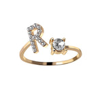 Adjustable 26 Initial Letter Ring Fashion Jewelry For Women Simple Elegant Jewelry Pi-Mart