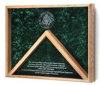 Deluxe Combo Awards, Flag Display Case - Solid Oak The Military Gift Store