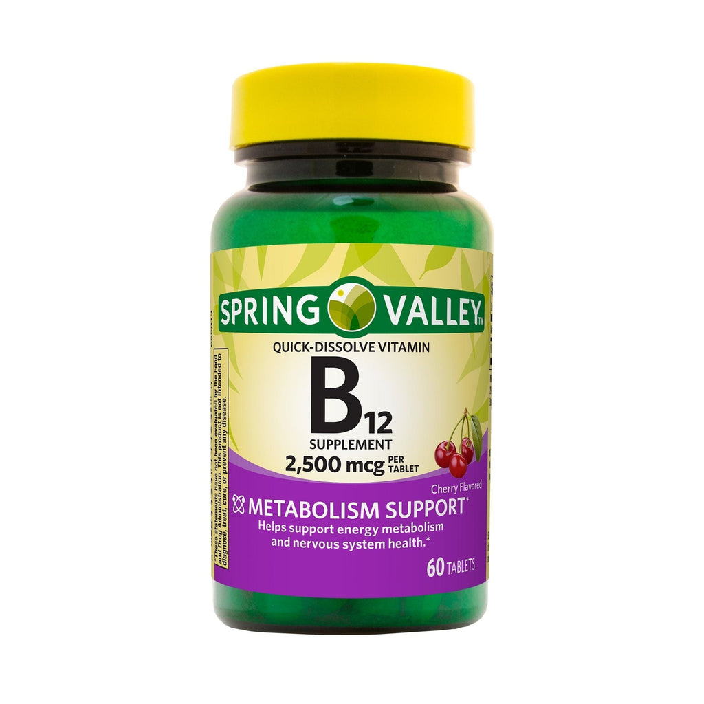 Spring Valley Vitamin B12 Quick-Dissolve Tablets Dietary Supplement; 2500 mcg; 60 Count EasyOptionXY LLC