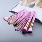 15 Marbled Design Makeup Brushes Set Pi-Mart