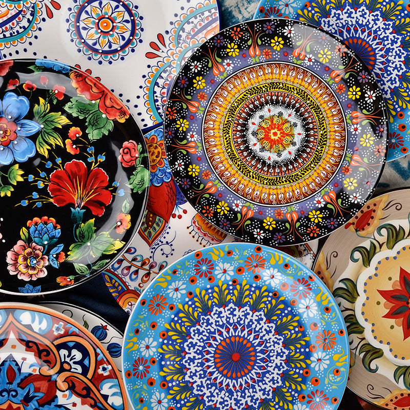 Underglaze Ceramic Tableware Bohemian Household Dishes Pi-Mart