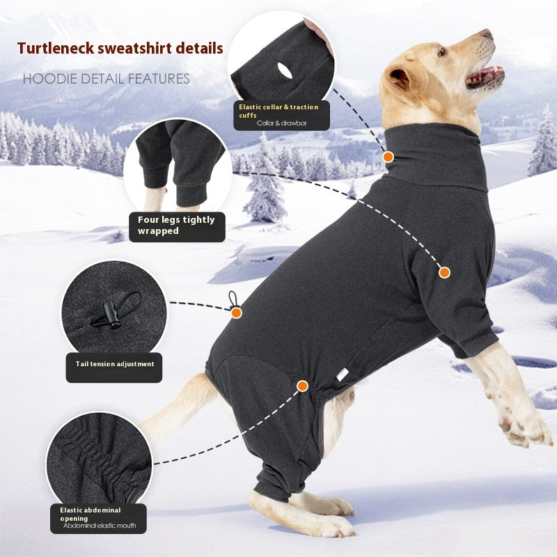 Dog Four-legged Clothes High Collar Warm Cold-proof Polar Fleece Dog Clothes Pi-Mart