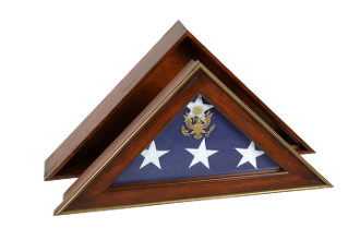 Five Star General Flag Case, Burial Flag Display Case, two piece unit Flag Case The Military Gift Store